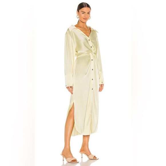 NANUSHKA Ayse Front Twist Satin Dress Lumen size Large - Picture 11 of 14